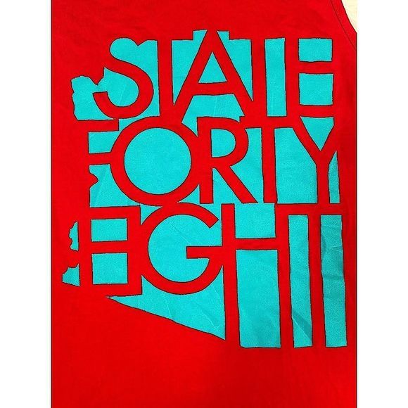 Next Level Apparel State Forty Eight Tank Top | Colors: Red and Blue | Size: M - Picture 3 of 5